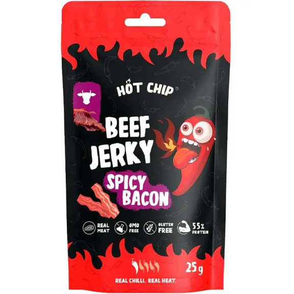 HOT CHIP Beef Jerky Spicy Bacon